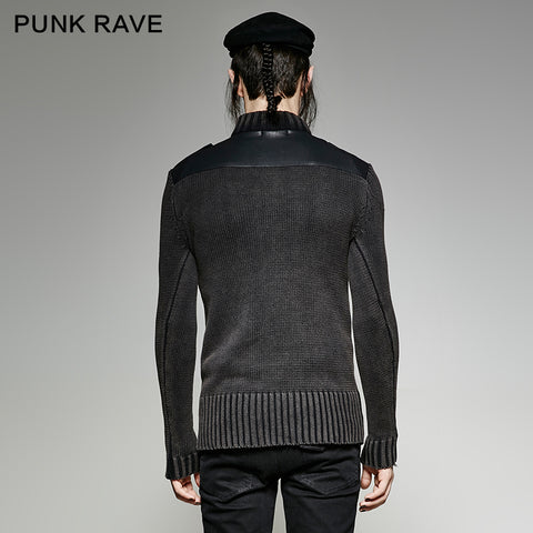 Steampunk Smoked Grey Punk Sweaters With A Belt