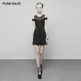 Women's Knitted Front Tie Rope Design Mesh Stitching Strapless Dress