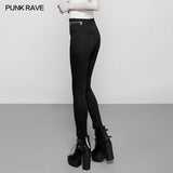 Women's High Waist Zipper Opening Fork Punk Jeans Denim Pants