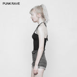 Women's Minimalist Punk Top Sexy Slim Strap Vest Sleeveless T-shirt