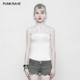 Women's Minimalist Punk Top Sexy Slim Strap Vest Sleeveless T-shirt