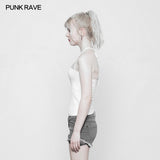 Women's Minimalist Punk Top Sexy Slim Strap Vest Sleeveless T-shirt