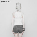 Women's Minimalist Punk Top Sexy Slim Strap Vest Sleeveless T-shirt