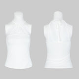 Women's Minimalist Punk Top Sexy Slim Strap Vest Sleeveless T-shirt