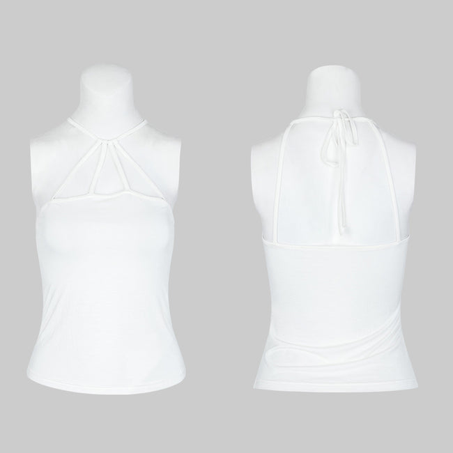 Women's Minimalist Punk Top Sexy Slim Strap Vest Sleeveless T-shirt