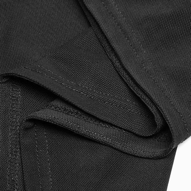 Dark Sexy V Collar Chiffon Mesh Stitching Short Punk Coat With Hood