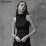 Womens Sexy Cross Thin Roping Ice Silk Knitted Punk Vest