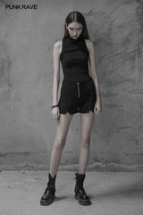 Womens Sexy Cross Thin Roping Ice Silk Knitted Punk Vest