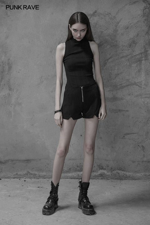 Womens Sexy Cross Thin Roping Ice Silk Knitted Punk Vest