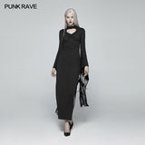 Sexy Gothic Drawstring Opening Fork Kimono Sleeve Maxi Dress