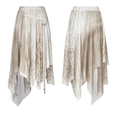 Vintage Steam Punk Asymmetric Lace Half Skirt