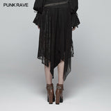 Vintage Steam Punk Asymmetric Lace Half Skirt