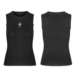 Cross Hollow Punk Knitted Vest