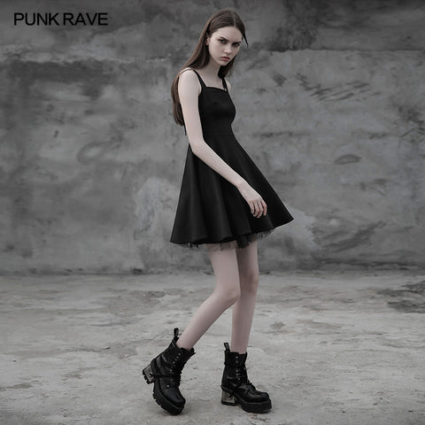 Punk Tie Rope Thick Chiffon Design Dress