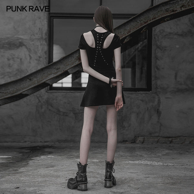 Punk Rave Corn Tie Rope Knitted Dress