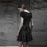 Punk Rave Square Collar Short Sleeve Knitted Dress