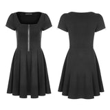 Punk Rave Square Collar Short Sleeve Knitted Dress