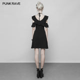 Punk Double Lotus Leaf Edge Bandage Dress