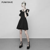 Punk Double Lotus Leaf Edge Bandage Dress