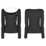 Punk Hollow-out Long Sleeve T-shirt