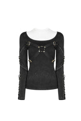 Punk Hollow-out Long Sleeve T-shirt