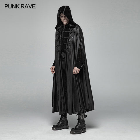 Gothic Mens Black Retro Mystic Cloak