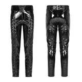 Punk Mens Glossy Patent-leather Trousers