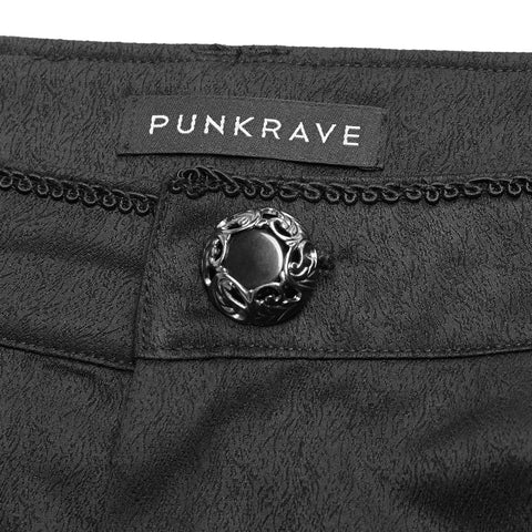 Gothic Mens Dark-textured Simple Non-stretchy Trousers