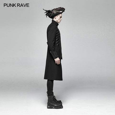 Steampunk Stand-up Collar Mid-length Coat