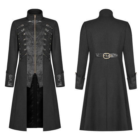 Steampunk Stand-up Collar Mid-length Coat