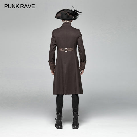 Steampunk Stand-up Collar Mid-length Coat