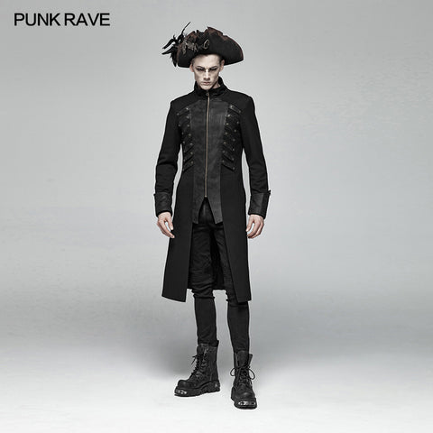 Steampunk Stand-up Collar Mid-length Coat