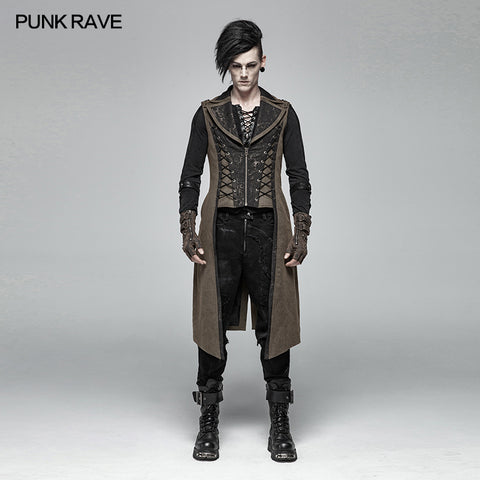 Steampunk The Rope Long Zipper Vest