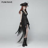 Womens Dark Punk Asymmetric Vest