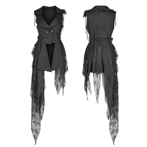 Womens Dark Punk Asymmetric Vest