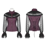 Steampunk Translucent Lace Sleeve Vintage Shirt