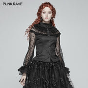 Steampunk Translucent Lace Sleeve Vintage Shirt