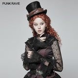 Steampunk Bronze Pattern Buckle Lace Glove