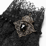 Steampunk Bronze Pattern Buckle Lace Glove