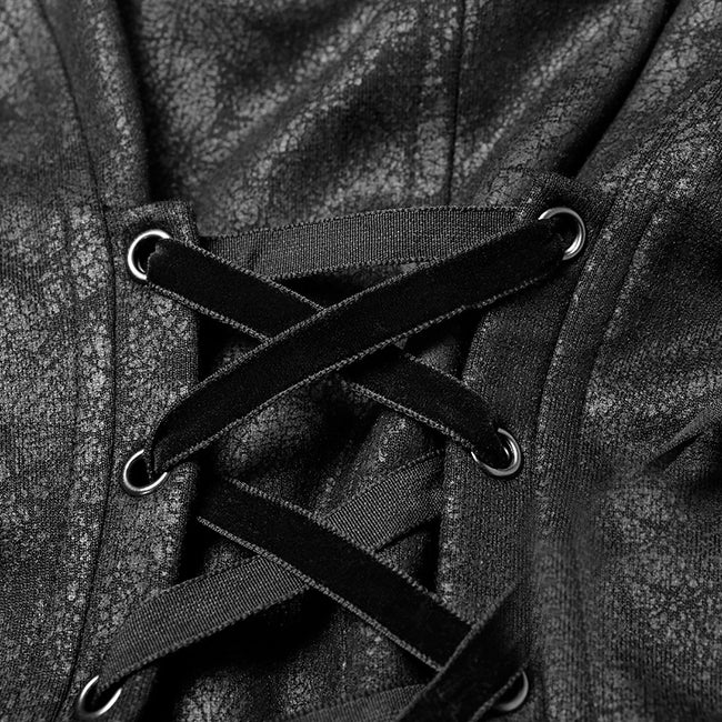 Gothic Stand/Lapel Collar Dark High-low Coat