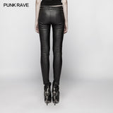 Punk Pressure Adhesive Faux Leather Woven Trousers