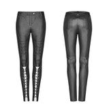 Punk Pressure Adhesive Faux Leather Woven Trousers