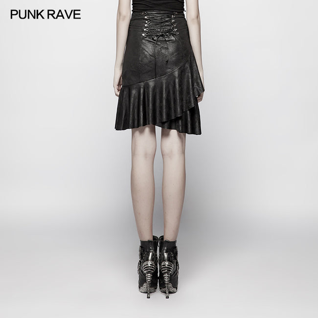 Punk High Waist Stretch Half Skirt