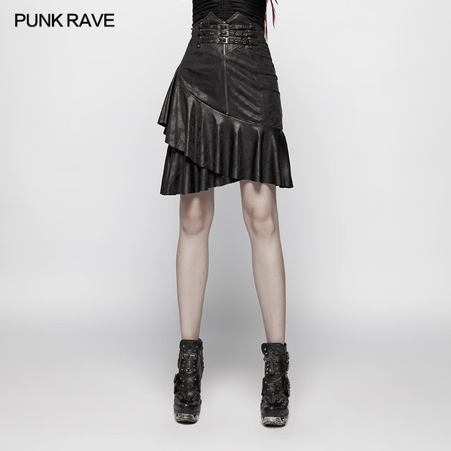 Punk High Waist Stretch Half Skirt