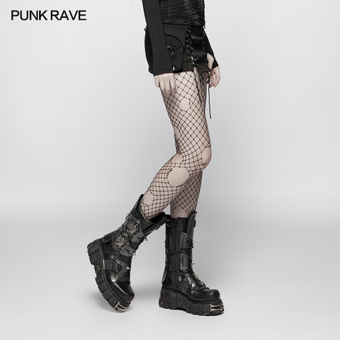 Steampunk Asymmetric Lace-up Skirt