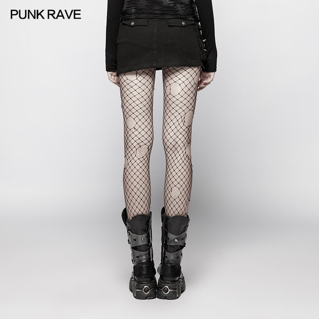 Steampunk Asymmetric Lace-up Skirt
