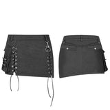 Steampunk Asymmetric Lace-up Skirt