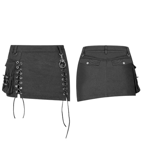Steampunk Asymmetric Lace-up Skirt