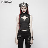 Punk WOMENS HIGH-NECK Warrior Vest