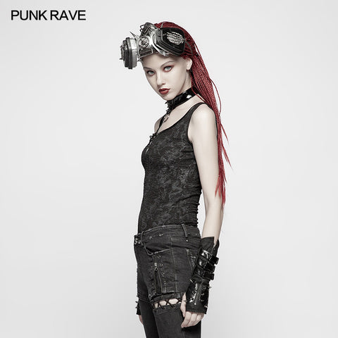 Punk Collar Cover Sleeveless Vest